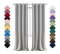 Yoosing Rideau Occultant à Œillets - Thermique, Opaque, Isolant Phonique - 100x240cm (LxH) - Pour Chambre, Salon, Balcon, Porte d'Entrée - Gris