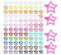 Yoosit Lot de 100 pinces à cheveux mignonnes en forme d'étoile à paillettes argentées colorées pour filles (couleurs bonbon)