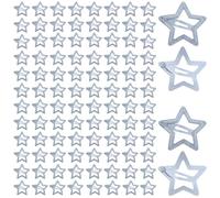 Yoosit Lot de 100 pinces à cheveux mignonnes en forme d'étoile à paillettes argentées colorées pour filles (paillettes argentées)
