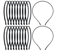 Yoosit Lot de 20 bandeaux en métal à faire soi-même (noir A-0,5 cm de large)