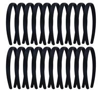 Yoosit Lot de 20 bandeaux larges recouverts de tissu satiné noir en plastique pour loisirs créatifs, base unie (noir A)