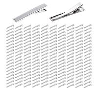 Yoosit Lot de 200 pinces crocodiles en métal argenté de 45 mm pour filles