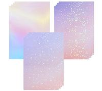 Yoosso 12 Feuilles Vinyle Adhésif Holographique A4 Transparent, 3 Motifs | Pet Imperméable, Auto-Adhésif, Amovible Sans Résidus, Découpable, Pour Bricolage, Déco, Fenêtres, Photos