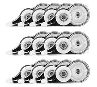 Yoosso 12 PCS Rubans Correcteurs, 12m x 5 mm Souris Correcteur Blanc Mini Roller de Correction avec Capuchon Protecteur pour Fourniture Scolaire École Bureau (Noir)