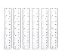 Yoosso 6 Pièces 15cm Règle en Plastique, Règle Plate Transparente avec Échelle Métrique et Pouces Outil de Mesure pour École Bureau Maison