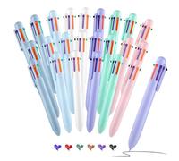 Yoosso Lot de 24 stylos 6 couleurs, pointe 0,7 mm, rétractables | 6 couleurs par stylo, écriture fluide, encre vive, clip de poche, pour école, bureau et cadeaux