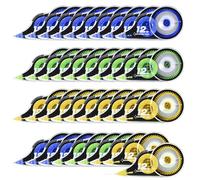 Yoosso Lot de 36 Rubans Correcteurs, 12 m x 5 mm Souris Correcteur Blanc Mini Roller de Correction avec Capuchon Protecteur pour Fourniture Scolaire École Bureau (Jaune + Bleu + Vert)