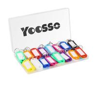 Yoosso Lot de 50 Porte-clés à Étiquette, 5 x 2,2 cm, Multicolore