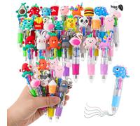 Yoosso Pack de 24 Stylos 4 Couleurs Thème Animalier - Idéal Sachet Anniversaire Cadeau Anniversaire Invites