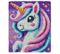 YOOTOM Kit de Tapis de Crochet à Point Noué di Coussin au Crochets à Loquet Bricolage,tapis noeud noué, Noël Création de Tapis à Crocher pour Adultes et Enfants, Latch Hook Kits 50x38cm