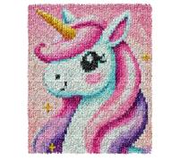 YOOTOM Kit de Tapis de Crochet à Point Noué di Coussin au Crochets à Loquet Bricolage,tapis noeud noué, Noël Création de Tapis à Crocher pour Adultes et Enfants, Latch Hook Kits 50x38cm
