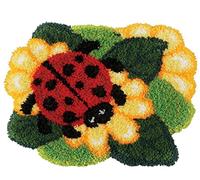 YOOTOM Kit de Tapis de Crochet à Point Noué di Coussin au Crochets à Loquet Bricolage,tapis noeud noué, Noël Création de Tapis à Crocher pour Adultes et Enfants, Latch Hook Kits 52x38cm