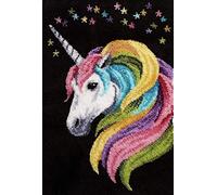 YOOTOM Kit de Tapis de Crochet à Point Noué Set Tapis à Point noué Loquet Bricolage, Création de Tapis à Crocher pour Adultes, Licorne Patron Imprimé, 50x38cm