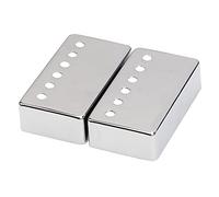 Yootones Lot de 2 housses de micro Humbucker en laiton pour guitare Humbucker 50 mm/52 mm espacement des pôles compatible avec la plupart des Epiphone Les Paul (argent)