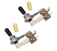 Yootones Lot de 2 interrupteurs à bascule métriques à angle droit 3 voies de type L avec deux embouts compatibles avec guitare électrique basse
