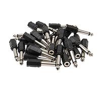 Yootones Lot de 30 adaptateurs de prise jack mono 6,35 mm mâle vers prise jack femelle 3,5 mm (noir)