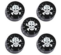 Yootones Lot de 5 boutons de contrôle de vitesse en forme de tête de mort pour guitare électrique LP Les Paul SG Gibson (tête de mort blanche)