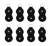 Yootones Lot de 8 porte-clés rustiques en cuir fait à la main compatibles avec les médiators de guitare (Noir)