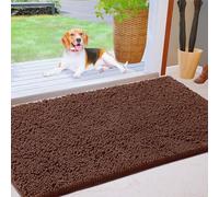 YOOTUKL Paillasson d'intérieur antidérapant à séchage rapide en microfibre douce avec envers en caoutchouc durable pour porte d'entrée, couloir, cuisine, salle de bain (marron, 60 x 90 cm)