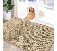 YOOTUKL Paillasson d'intérieur antidérapant à séchage rapide en microfibre douce avec envers en caoutchouc durable pour porte d'entrée, couloir, cuisine, salle de bain (beige, 60 x 90 cm)