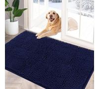 YOOTUKL Paillasson d'intérieur antidérapant à séchage rapide en microfibre douce avec envers en caoutchouc durable pour porte d'entrée, couloir, cuisine, salle de bain (bleu, 50 x 80 cm)
