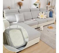 Yoovat Magic Sofa - Housse de canapé Magique Universelle résistante à l'usure et Extensible pour Housses sectionnelles (Texture-Gris Clair, Housse de méridienne)