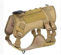 YooxArmor Harnais Chien Anti Traction Tactique avec Laisse pour Moyen Grand Chien,Harnais Chien Réglable avec Attache Devant & Poignée Contrôl,Facile à Mettre,Arnet pour Chiens Solide Respirant,Kaki,L