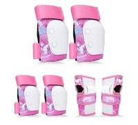 YOOXARMOR Protection Roller Enfant Fille,D'équipement de Protection 3-5-8 Enfants 6 en 1 Réglable Genouillères Coudières, Protège-Poignets pour BMX,Skateboard Scooter Inline Skate