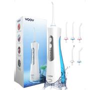 YOOY Hydropulseur jet Dentaire Portable Professionnel,Irrigateur Oral IPX7 Étanche, 5 Buses 3 Modes,USB Chargé pour 21 Jours D'utilisation,Hydropulseur dentaire pour Voyage et Utilisation à la Maison