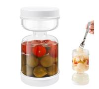Yooyan Bocal à concombre à retourner, récipient à rabat avec couvercle, récipient à pickle jar, sablier, rangement pour concombres marinés, olive, kimchi, jalapenos, refermable