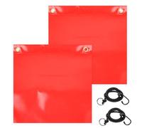 Yooyan Lot de 2 drapeaux d'avertissement rouges pour charges en surplomb étanches et résistants aux intempéries, drapeaux d'avertissement, drapeaux d'avertissement d'urgence pour le transport avec