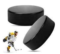 Yooyan Lot de 2 palets de hockey sur glace en caoutchouc plein, standard de 7,5 cm, durables pour adultes et salons, surface à faible friction pour un ajustement précis et un entraînement de tir