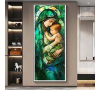 Yooyixi Vierge Marie Religion Diamond Painting, 5D Diamond-Painting Enfant, 30x60cm, Kit Complet, DIY, Non Pliant, Pour Tous Ages