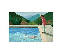 Yooyu David Hockney (Piscine avec Deux Figures) Toile Peinture Affiches Imprime Quadros Wall Art Photo pour Salon Home Decor 70x90cm(28x35in) avec cadre
