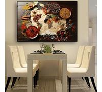 Yooyu Grains épices Carte du Monde Cuisine Toile Peinture Affiches et Impressions Chili Nourriture Mur Art Photo Salon décor 70x90 cm sans Cadre