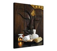 Yooyu Impression HD sur toile Bouddha zen bouddhiste - Décoration d'intérieur - Poster rétro lumineux de Bouddha - Illustration murale de salon - 20 x 25 cm - Sans cadre