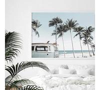 Yooyu Impression sur la plage de Camper Van Surf Art Boho Retro Coastal California Ocean Kombi Poster et impressions pour salon 60 x 80 cm sans cadre
