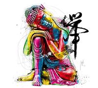 Yooyu Impressions Sur Toile Coloré Bouddha Art Peinture Toile Art Peintures Sur Le Mur Photo Bouddhisme Affiches Décoration Murale 80x80cm (31x31in) Sans Cadre