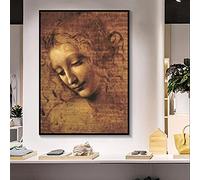 Yooyu Léonard de Vinci Tête d'une Femme Abstraite Toile Peinture Affiches Impressions Mur Art Photo pour Salon Décor À La Maison 30x45cm(12x18in) Sans Cadre