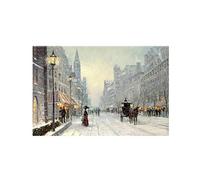 Yooyu Ville Hiver Neige Paysage Toile Peinture Abstraite Affiches et Impressions Mur Art Photos pour Salon décoration de la Maison 40x50 cm sans Cadre