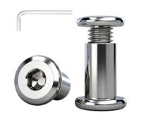YOOZIYA 10 Pièces M5x30mm Vis de Connexion pour Meubles en Acier Inoxydable A2 V2A 304,Vis d'Assemblage à Six Pans Creux avec Écrou à Douille, Connecteurs pour Armoires, Tables et Meubles en Bois