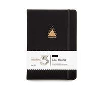 Yop & Tom Power of 3 Planificateur d'objectifs non daté pour vous aider à atteindre n'importe quel objectif - Parfait pour le fitness, le coaching, le travail et le personnel - Anthracite