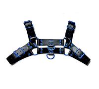 YOPADO Harnais de Poitrine Lingerie pour Hommes Ceinture en Cuir PU Bretelles Réglables Sangles et Métal Seins Ouverte Bandage avec Anneau à Boucle (One Size, Black~02)