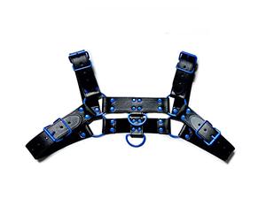 YOPADO Harnais de Poitrine Lingerie pour Hommes Ceinture en Cuir PU Bretelles Réglables Sangles et Métal Seins Ouverte Bandage avec Anneau à Boucle (One Size, Black~02)
