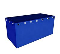 Yopappol Aquarium en Toile PVC, Piscine Extérieure Pliable avec Valve De Vidange pour l'agriculture Aquatique Et Le Jardin, Piscine D'étang À Poissons Rectangulaire Épaississant (Bleu)(2x2x0.8m)