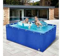 Yopappol Étang À Poissons en Toile PVC Bleue, Piscine D'étang À Carpes Koï en Toile Imperméable Et Résistante, Réservoir d'eau Hors Sol sans Creuser pour La Natation Familiale(6x5x1.0m)