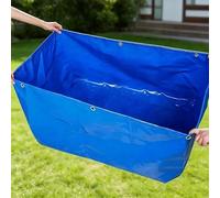 Yopappol Étang À Poissons en Toile PVC Robuste, Réservoir D'aquaculture Pliable avec Kit Complet De Valve De Vidange pour L'élevage De Carpes Koï, L'irrigation du Jardin(6x2x1.0m)
