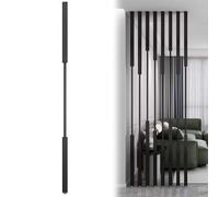 Yopappol Lot de 5 ou 8 poteaux de séparation en métal Noir Moderne, séparateurs d'espace sur Mesure, sans perçage.(8pcs-B,240cm/94in/7.9ft)