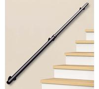 Yopappol Rampe d'escalier Ronde Noire en Fer forgé, Rampe d'escalier intérieure et extérieure, Rampe Murale antidérapante pour Maison, Villa, loft(90cm)