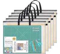 YOPCDJ Lot de 5 pochettes de rangement avec poignée, 63,5 x 48,3 cm, pour tableau d'affichage, affiche, scrapbooking et souvenirs